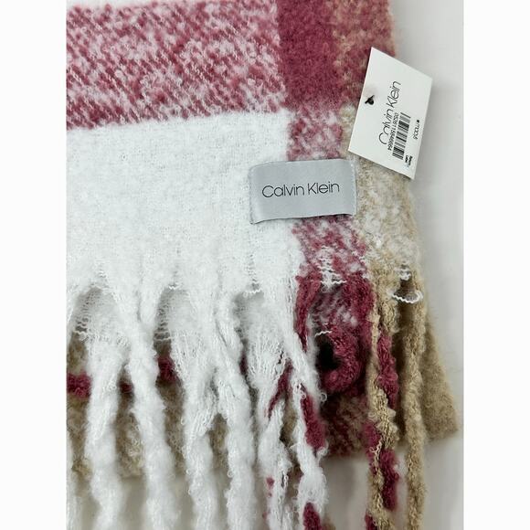 Calvin Klein Chunky Oversized Plaid Blanket Scarf NWT - Picture 3 of 5